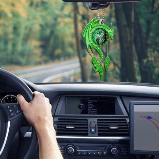 Gearhumans 3D Green Dragon Dreamcatcher Car Hanging GJ27052110 Car Hanging