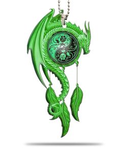 Gearhumans 3D Green Dragon Dreamcatcher Car Hanging GJ27052110 Car Hanging Car Hanging/1 Pack 