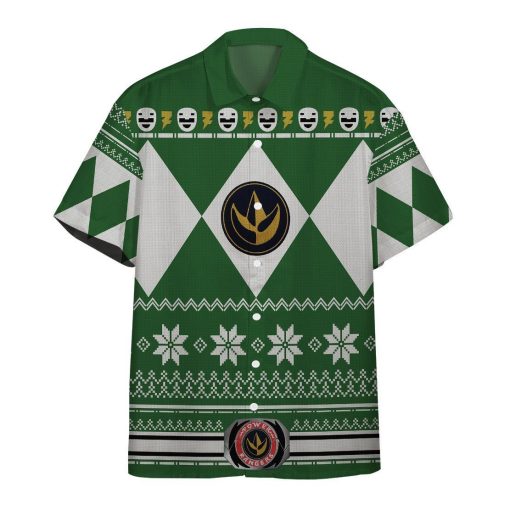 Gearhumans 3D Green Power Ranger Hawaii Shirt ZB260323 Hawai Shirt Short Sleeve Shirt S