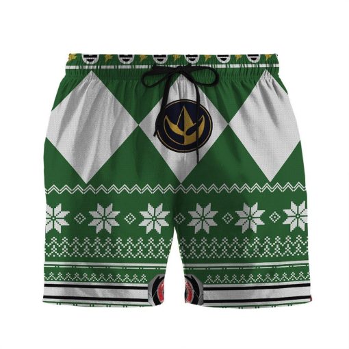 Gearhumans 3D Green Power Ranger Hawaii Shorts 5 Gearhumans 3D Green Power Ranger Hawaii Shorts ZB260324 Men Shorts S