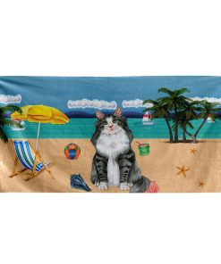 Gearhumans 3D Grey Norwegian Forest Cat Custom Beach Towel GW12052127 Towel Towel 60''x30'' 