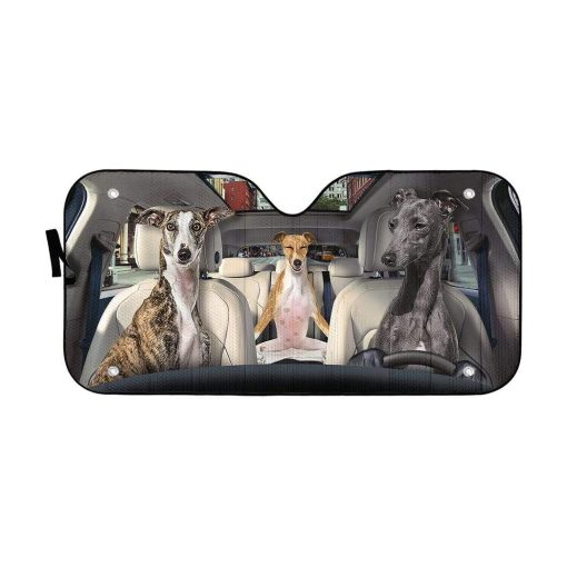 gearhumans 3D Greyhounds Custom Car Auto Sunshade GS30074 Auto Sunshade 57''x27.5''