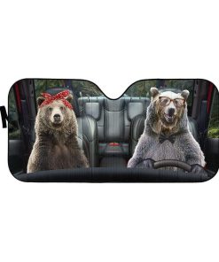 gearhumans 3D Grizzly Bear Brown Bear Custom Car Auto Sunshade GV29071 Auto Sunshade 57''x27.5'' 