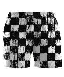 Gearhumans 3D Grunge Chess Board Custom Beach Shorts Swim Trunks GO12052113 Men Shorts Men Shorts S 
