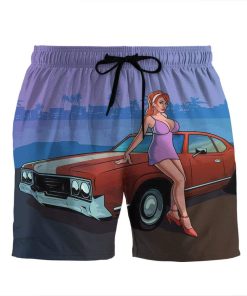 Gearhumans 3D GTA Vice City Stories Custom Beach Shorts Swim Trunks GL200710 Men Shorts Men Shorts S