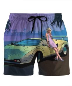 Gearhumans 3D GTA Vice City Stories Custom Beach Shorts Swim Trunks GL20079 Men Shorts Men Shorts S