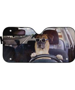 Gearhumans 3D Guard Dog Driving Custom Car Auto Sunshade GO29042117 Auto Sunshade 57''x27.5'' 