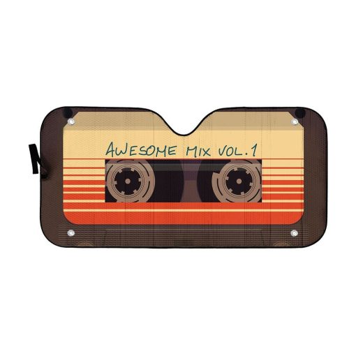 Gearhumans 3D Guardians Of The Galaxy Awesome Mix Vol. 1 Auto Sun Shade ZK0705214 Auto Sunshade 57''x27.5''