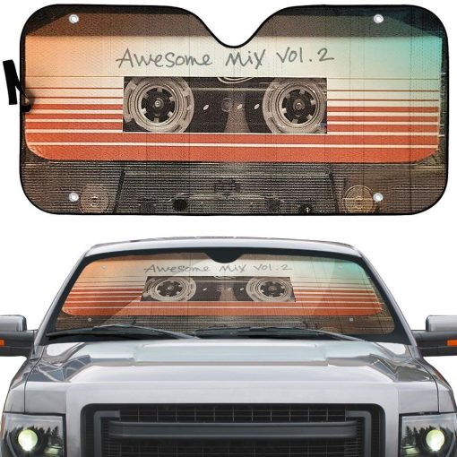 Gearhumans 3D Guardians Of The Galaxy Awesome Mix Vol 2 Auto Sun Shade ZK0705215 Auto Sunshade
