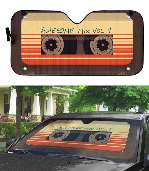 Gearhumans 3D Guardians Of The Galaxy Awesome Mix Vol 2 Auto Sun Shade ZK0705215 Auto Sunshade