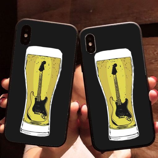 Gearhumans 3D Guitar Beer Phone Case ZK24052110 Glass Phone Case