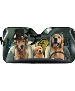 gearhumans 3D Halloween Golden Retriever Custom Car Auto Sunshade GL240814 Auto Sunshade 57''x27.5'' 