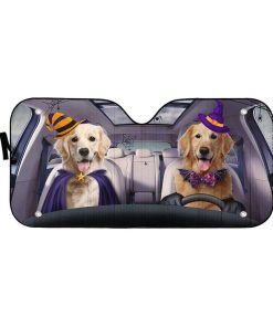 gearhumans 3D Halloween Golden Retriever Custom Car Auto Sunshade GW18083 Auto Sunshade 57''x27.5'' 