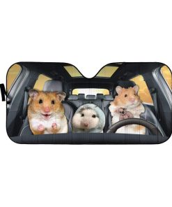gearhumans 3D Hamsters Family Custom Car Auto Sunshade GL11053 Auto Sunshade 57''x27.5'' 