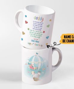 Gearhumans 3D Happy 1st Fathers Day Custom Name Mug GO130419 Mug 