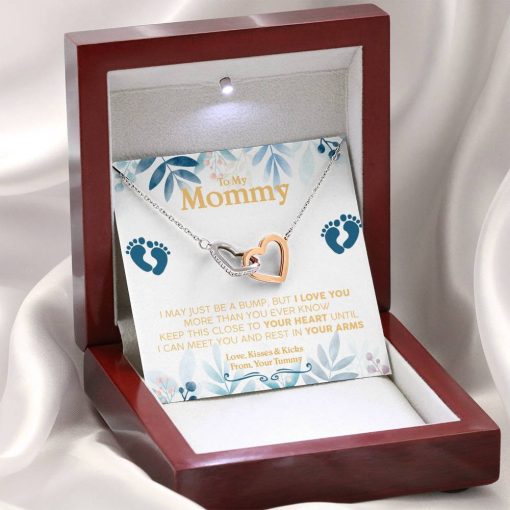 Gearhumans 3D Happy First Mothers Day Interlocking Hearts Necklace GO22042121 ShineOn Fulfillment
