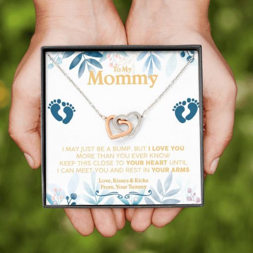 Gearhumans 3D Happy First Mothers Day Interlocking Hearts Necklace GO22042121 ShineOn Fulfillment