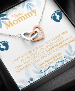 Gearhumans 3D Happy First Mothers Day Interlocking Hearts Necklace GO22042121 ShineOn Fulfillment Standard Box 