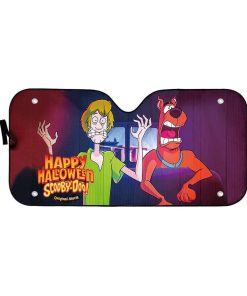 gearhumans 3D Happy Halloween Scooby Doo Custom Car Auto Sunshade Custom Car Auto Sunshade GL21078 Auto Sunshade 57''x27.5'' 
