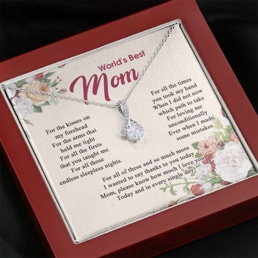 Gearhumans 3D Happy Mothers Day Alluring Beauty Necklace 15 Gearhumans 3D Happy Mothers Day Alluring Beauty Necklace GO26042115 ShineOn Fulfillment Mahogany Style Luxury Box