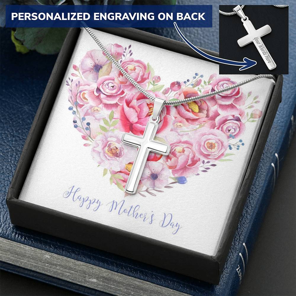 Gearhumans 3D Happy Mothers Day Cross Beauty Necklace Custom Text 4 Gearhumans 3D Happy Mothers Day Cross Beauty Necklace Custom Text GO20042125 ShineOn Fulfillment