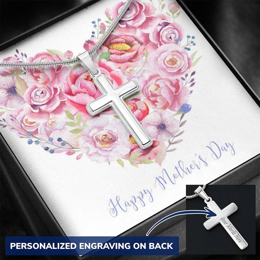 Gearhumans 3D Happy Mothers Day Cross Beauty Necklace Custom Text 1 Gearhumans 3D Happy Mothers Day Cross Beauty Necklace Custom Text GO20042125 ShineOn Fulfillment