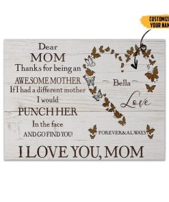 Gearhumans 3D Happy Mothers Day Dear Mom Custom Name Canvas GO130417 Canvas 1 Piece Non Frame M