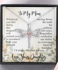 Gearhumans 3D Happy Mothers Day Dragonfly Dreams Necklace GO26042113 ShineOn Fulfillment Standard Box 