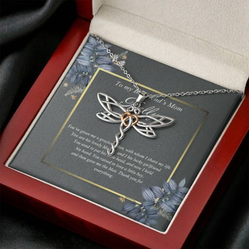 Gearhumans 3D Happy Mothers Day Dragonfly Dreams Necklace GO26042123 ShineOn Fulfillment Mahogany Style Luxury Box