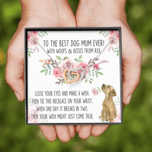 Gearhumans 3D Happy Mothers Day Gift To Dog Mom Interlocking Hearts Necklace GO22042122 ShineOn Fulfillment