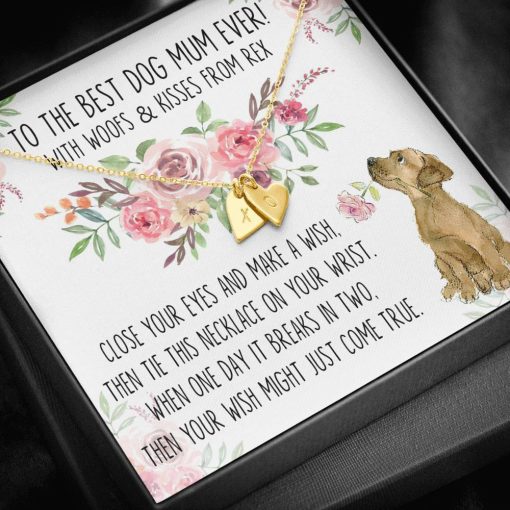 Gearhumans 3D Happy Mothers Day Gift To Dog Mom Sweetest Hearts Necklace 21 Gearhumans 3D Happy Mothers Day Gift To Dog Mom Sweetest Hearts Necklace GO22042123 ShineOn Fulfillment 18K Yellow Gold Finish - 2 Hearts