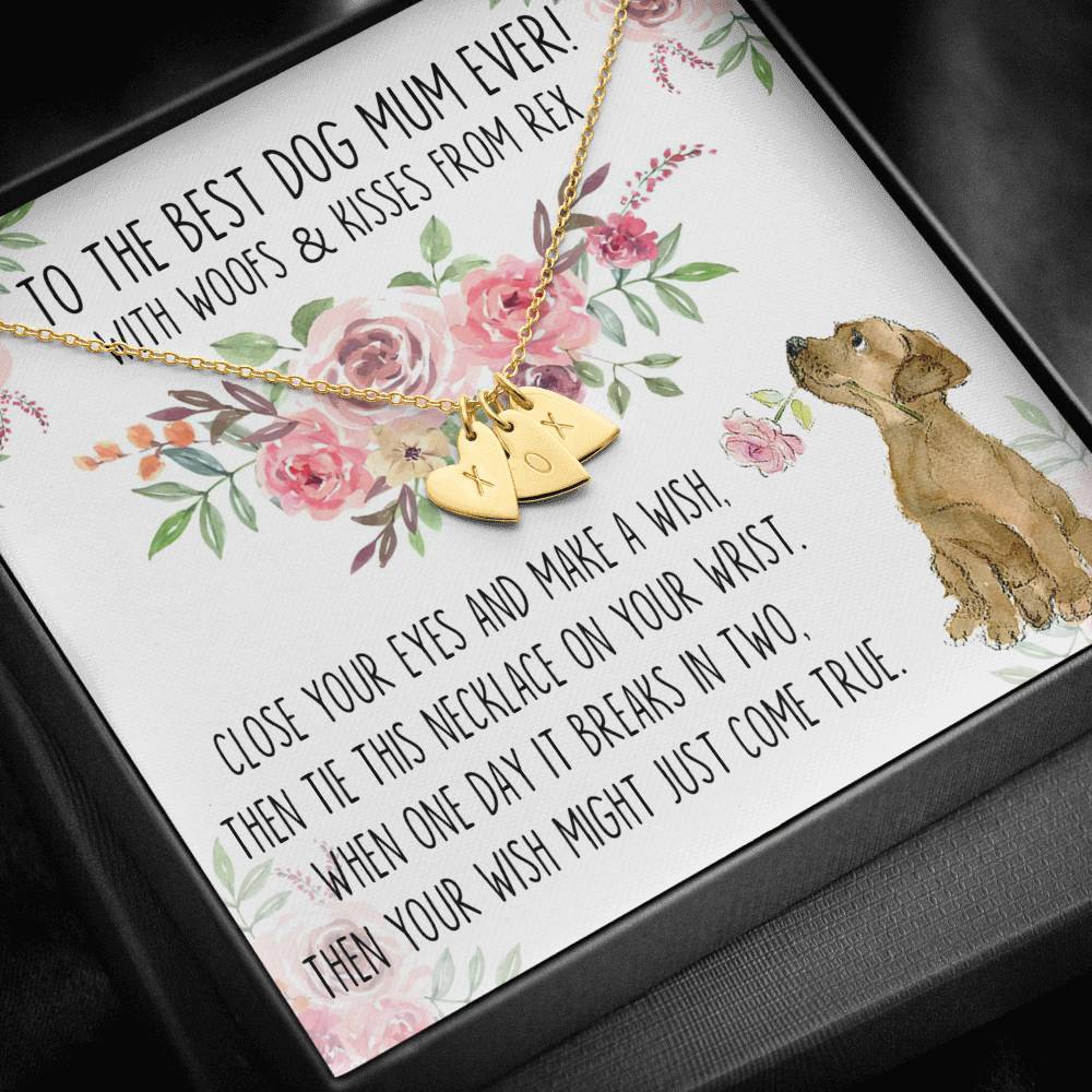 Gearhumans 3D Happy Mothers Day Gift To Dog Mom Sweetest Hearts Necklace 11 Gearhumans 3D Happy Mothers Day Gift To Dog Mom Sweetest Hearts Necklace GO22042123 ShineOn Fulfillment 18K Yellow Gold Finish - 3 Hearts