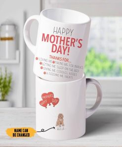 Gearhumans 3D Happy Mothers Day Gift To Dogmom Custom Name Mug Cavapoo Dog GO16042128 Mug 