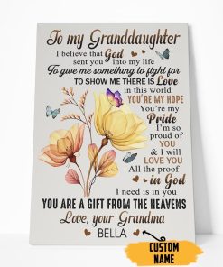 Gearhumans 3D Happy Mothers Day Gift To My Granddaughter Custom Name Canvas GO070418 Canvas 1 Piece Non Frame M