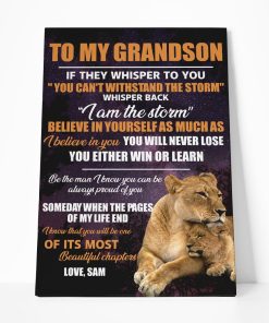 Gearhumans 3D Happy Mothers Day Gift To My Grandson Custom Name Canvas GO070419 Canvas 1 Piece Non Frame M