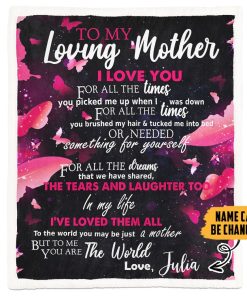 Gearhumans 3D Happy Mothers Day Gift To My Loving Mother Custom Name Blanket GO120418 Blanket Blanket M(51''x59'') 