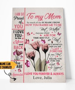 Gearhumans 3D Happy Mothers Day Gift To My Mom Custom Name Canvas GO080420 Canvas 1 Piece Non Frame M