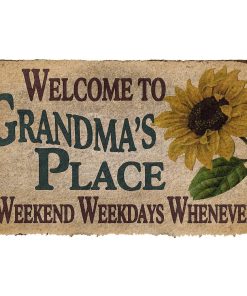 Gearhumans 3D Happy Mothers Day Gift Welcome to Grandma's Place Custom Doormat GO080414 Doormat Doormat S(15,8''x23,6'') 