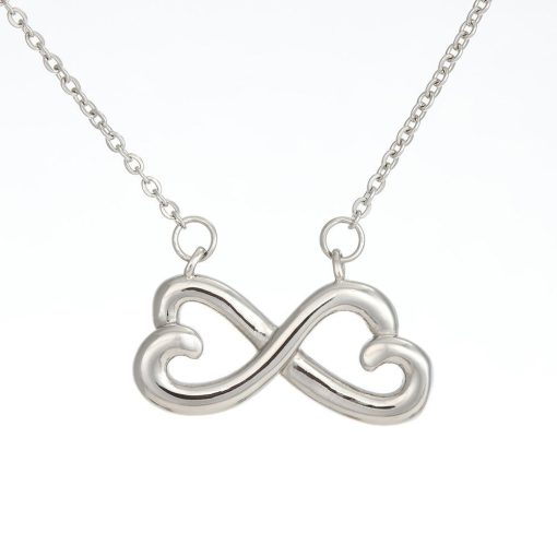 Gearhumans 3D Happy Mothers Day Infinity Hearts Necklace GO20042126 ShineOn Fulfillment 14k White Gold Finish