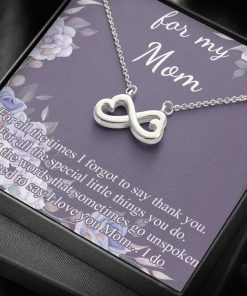 Gearhumans 3D Happy Mothers Day Infinity Hearts Necklace GO26042114 ShineOn Fulfillment 14k White Gold Finish 