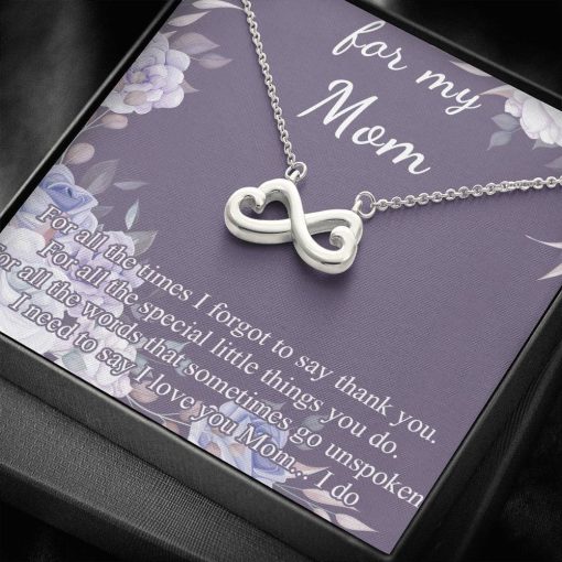Gearhumans 3D Happy Mothers Day Infinity Hearts Necklace 7 Gearhumans 3D Happy Mothers Day Infinity Hearts Necklace GO26042114 ShineOn Fulfillment 14k White Gold Finish