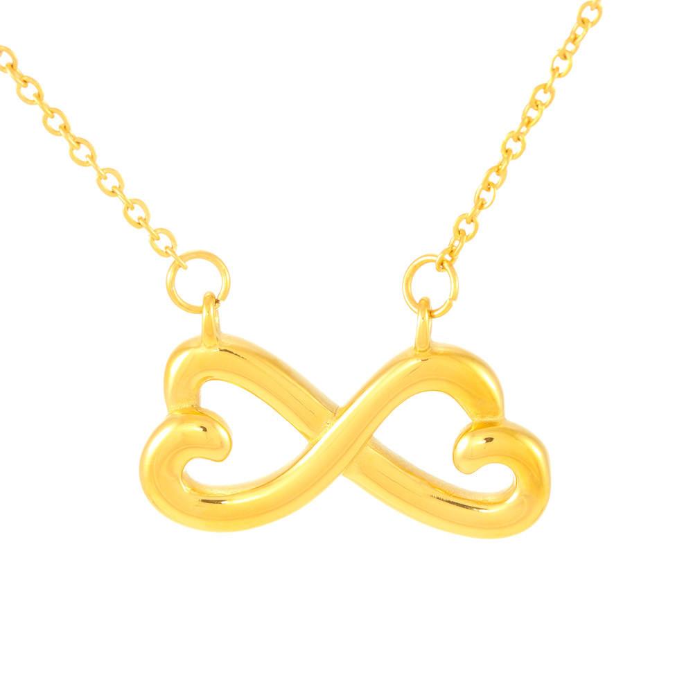 Gearhumans 3D Happy Mothers Day Infinity Hearts Necklace 4 Gearhumans 3D Happy Mothers Day Infinity Hearts Necklace GO26042114 ShineOn Fulfillment 18k Yellow Gold Finish
