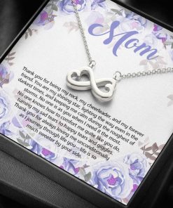 Gearhumans 3D Happy Mothers Day Infinity Hearts Necklace GO26042117 ShineOn Fulfillment 14k White Gold Finish 