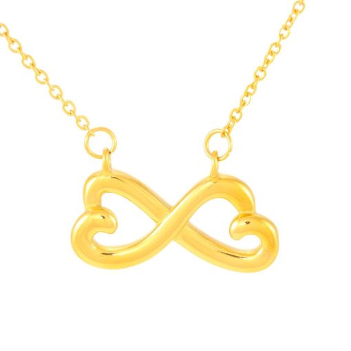 Gearhumans 3D Happy Mothers Day Infinity Hearts Necklace 10 Gearhumans 3D Happy Mothers Day Infinity Hearts Necklace GO26042117 ShineOn Fulfillment 18k Yellow Gold Finish