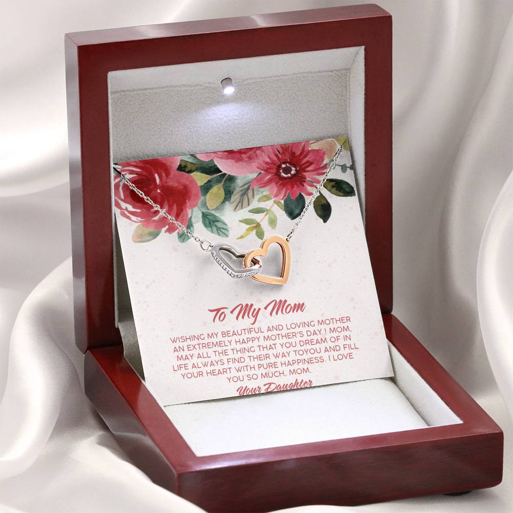 Gearhumans 3D Happy Mothers Day Interlocking Hearts Necklace 5 Gearhumans 3D Happy Mothers Day Interlocking Hearts Necklace GO22042116 ShineOn Fulfillment