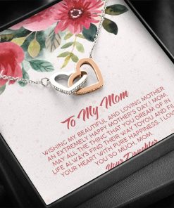 Gearhumans 3D Happy Mothers Day Interlocking Hearts Necklace GO22042116 ShineOn Fulfillment Standard Box 