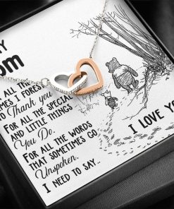 Gearhumans 3D Happy Mothers Day Interlocking Hearts Necklace GO26042118 ShineOn Fulfillment Standard Box 