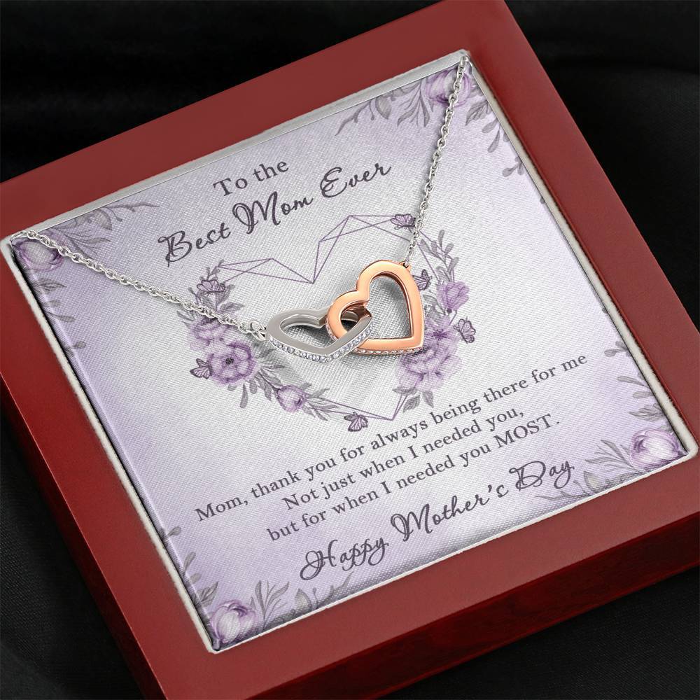 Gearhumans 3D Happy Mothers Day Interlocking Hearts Necklace 4 Gearhumans 3D Happy Mothers Day Interlocking Hearts Necklace GO26042120 ShineOn Fulfillment Mahogany Style Luxury Box