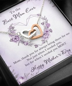 Gearhumans 3D Happy Mothers Day Interlocking Hearts Necklace GO26042120 ShineOn Fulfillment Standard Box 