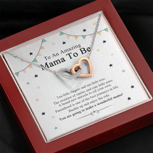 Gearhumans 3D Happy Mothers Day Interlocking Hearts Necklace 9 Gearhumans 3D Happy Mothers Day Interlocking Hearts Necklace GO26042122 ShineOn Fulfillment Mahogany Style Luxury Box